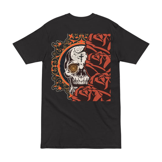 Skull & Roses Tee HeavyWeight - Bold Graphic T-Shirt for Gothic Style