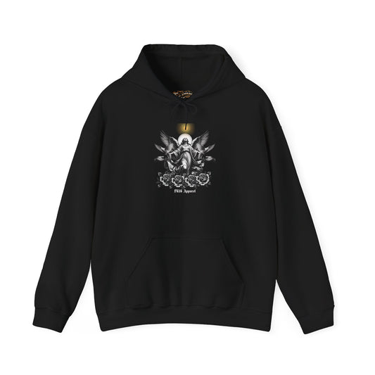Religious Crowned Hoodie, Cozy Layering, Streetwear Style, Graphic Sweatshirt, Artsy Gift for Any Occasion