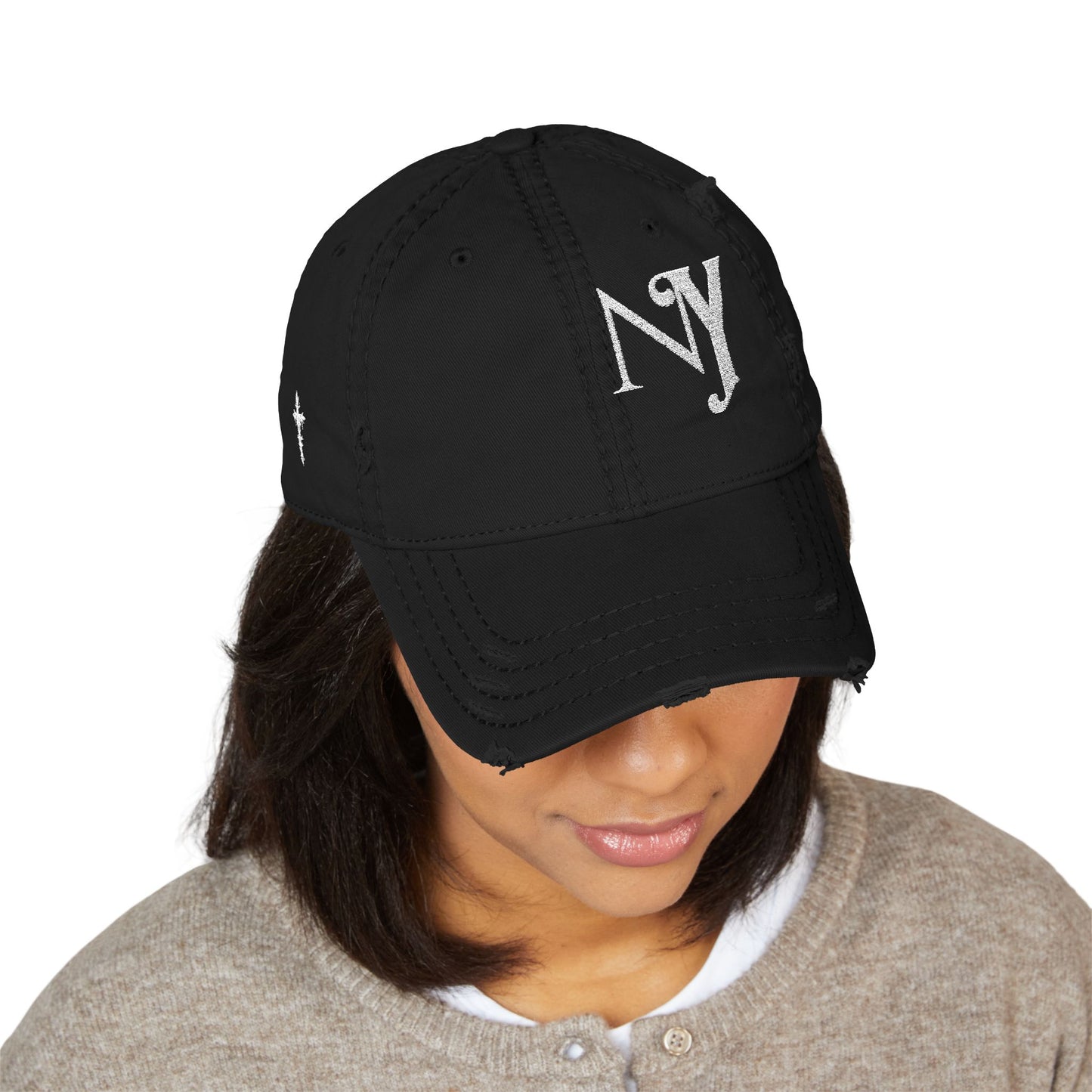 Distressed Dad Hat with NY Embroidery | Casual Dad Hat, Vintage Style Cap, Perfect Gift for Fathers Day, Outdoor Activities, Streetwear