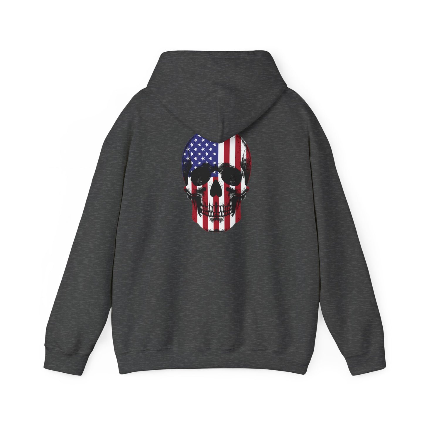 American Skull Hoodie, Graphic Hooded Sweatshirt for Men & Women, Casual Streetwear, Gift for Holidays, Unique Style Sweatshirt