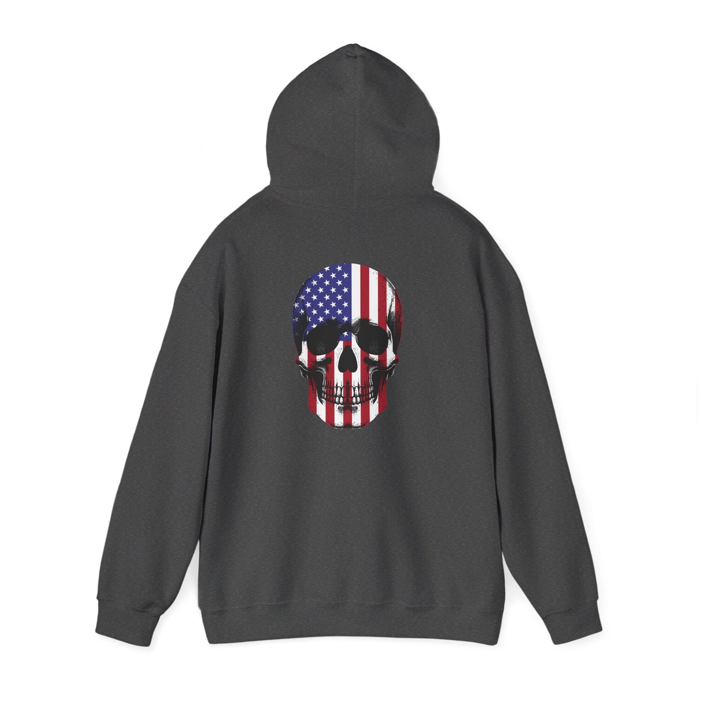 American Skull Hoodie, Graphic Hooded Sweatshirt for Men & Women, Casual Streetwear, Gift for Holidays, Unique Style Sweatshirt