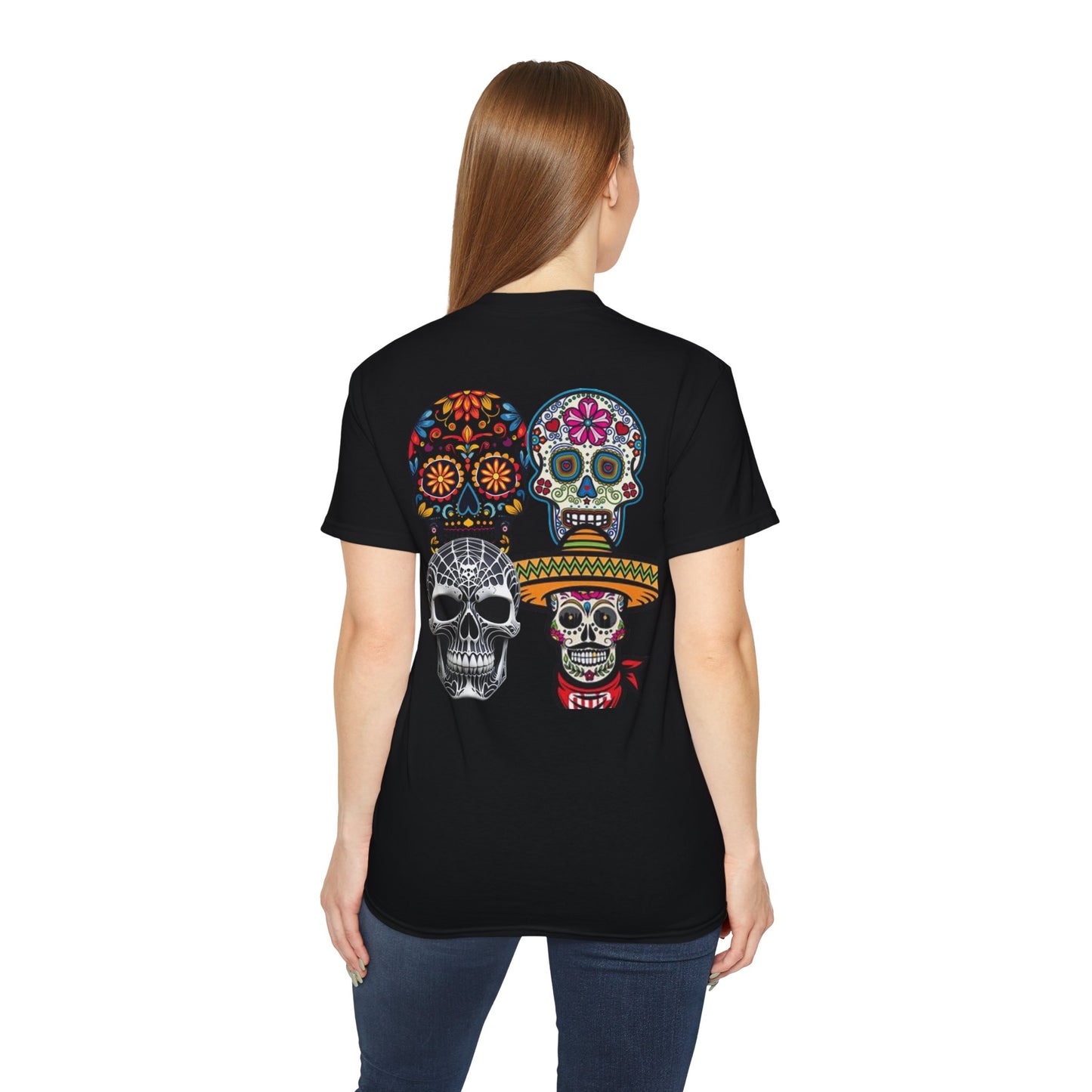 Dia de los Muertos Unisex Tee, Skull Art Shirt, Halloween T-Shirt, Casual Graphic Tee, Festival Apparel