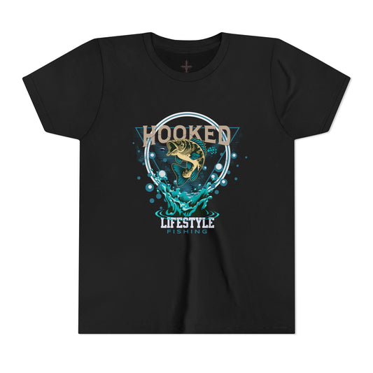 Youth Fishing Tee - "Hooked" Fishing Adventure Shirt for Young Anglers