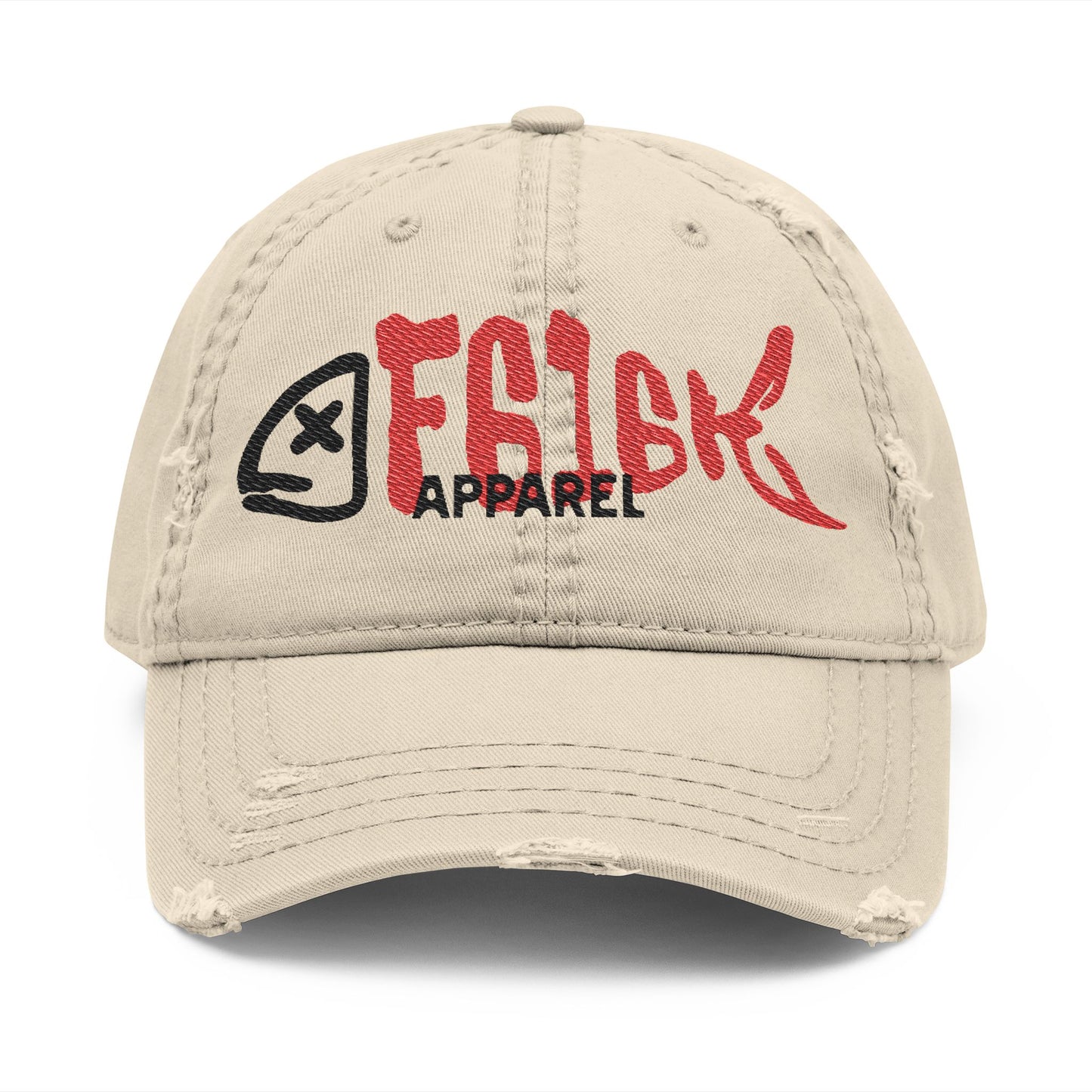 Trendy Distressed Dad Hat with Embroidery, F616 Logo - Casual Style for Everyday Wear