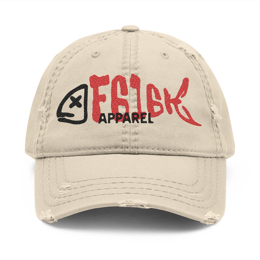 Trendy Distressed Dad Hat with Embroidery, F616 Logo - Casual Style for Everyday Wear