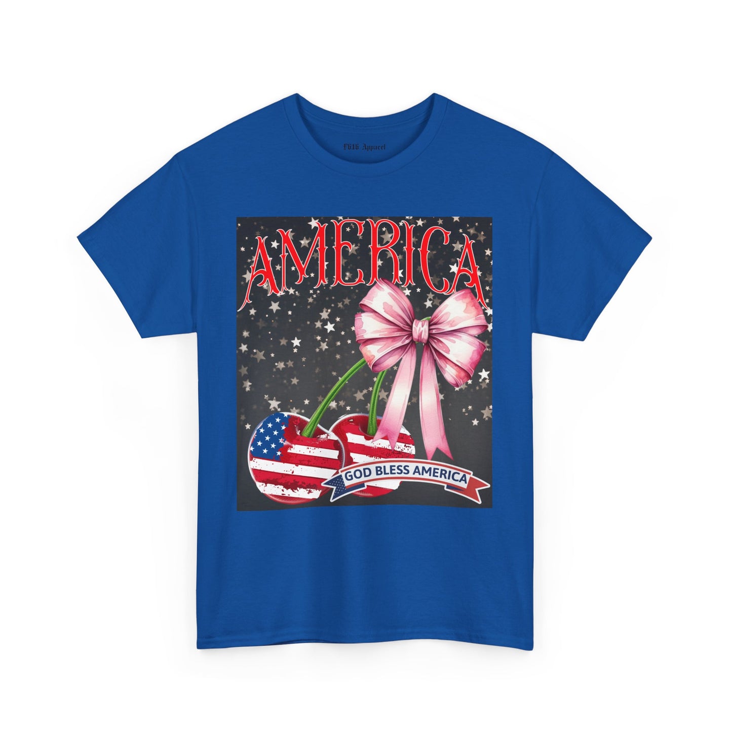 Patriotic T-Shirt - &quot;God Bless America&quot; Design, Unisex Heavy Cotton Tee for Celebrations