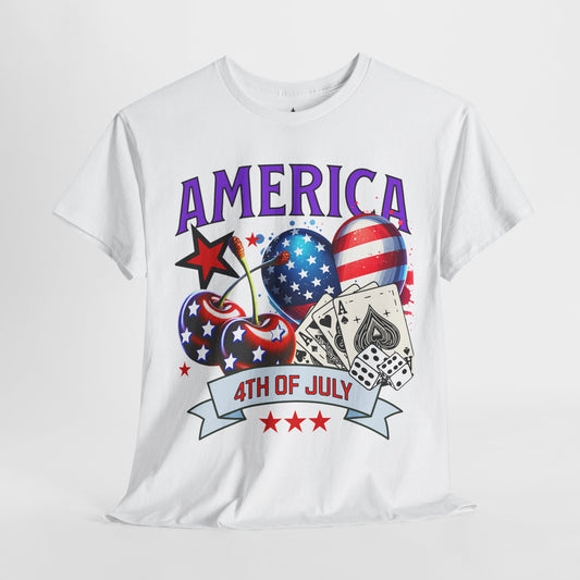 4th of July Patriotic Tee, 4th of July Patriotic Tee, Unisex Heavy Cotton Shirt, America Celebration Top, Independence Day Apparel, Summer BBQ Fashion
