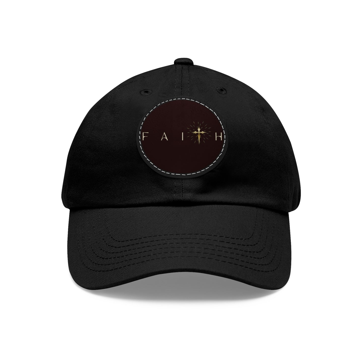 Stylish Dad Hat with Leather Patch - Faith Design, Ideal for Everyday Wear, Gifts, Outdoors, and Special Occasions